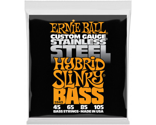 ERNIE BALL 2843 Stainless Steel Slinky Hybrid 45-105 - Струны для бас-гитары
