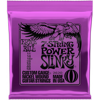 ERNIE BALL 2620 Nickel Wound Slinky Power 11-58 - Струны для электрогитары 7-струнной