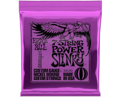 ERNIE BALL 2620 Nickel Wound Slinky Power 11-58 - Струны для электрогитары 7-струнной