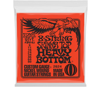 ERNIE BALL 2624 Nickel Wound Slinky Skinny Top Heavy Bottom 9-80 - Струны для электрогитары 8-струнной