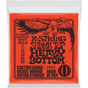 ERNIE BALL 2624 Nickel Wound Slinky Skinny Top Heavy Bottom 9-80 - Струны для электрогитары 8-струнной