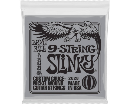 ERNIE BALL 2628 Nickel Wound Slinky 9-105 - Струны для электрогитары 9-струнной
