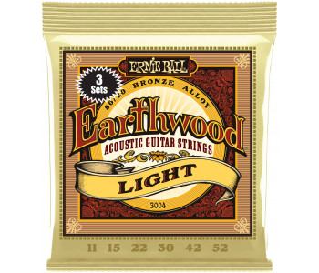 ERNIE BALL 3004 Earthwood 80/20 Bronze Light 3 Pack 11-52 - Струны для акустической гитары