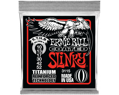 ERNIE BALL 3115 RPS Coated Titanium Slinky Skinny Top Heavy Bottom 10-52 - Струны для электрогитары