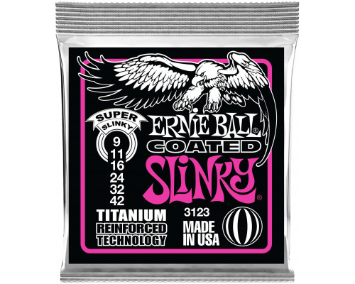 ERNIE BALL 3123 RPS Coated Titanium Slinky Super 9-42 - Струны для электрогитары