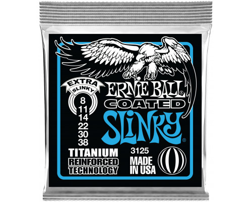 ERNIE BALL 3125 RPS Coated Titanium Slinky Extra 8-38 - Струны для электрогитары