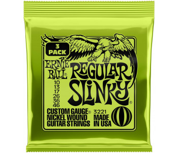 ERNIE BALL 3221 Nickel Wound Slinky Regular 3 Pack 10-46 - Струны для электрогитары