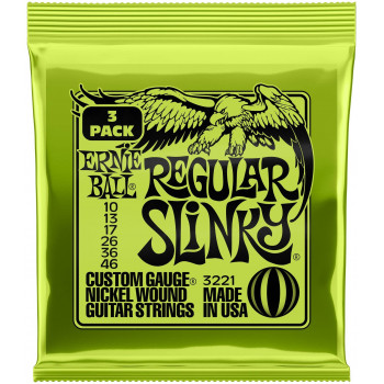 ERNIE BALL 3221 Nickel Wound Slinky Regular 3 Pack 10-46 - Струны для электрогитары