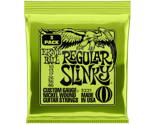ERNIE BALL 3221 Nickel Wound Slinky Regular 3 Pack 10-46 - Струны для электрогитары