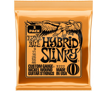 ERNIE BALL 3222 Nickel Wound Slinky Hybrid 3 Pack 9-46 - Струны для электрогитары
