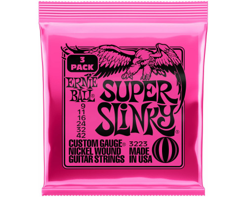 ERNIE BALL 3223 Nickel Wound Slinky Super 3 Pack 9-42 - Струны для электрогитары