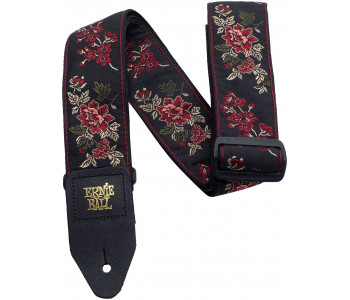 ERNIE BALL 4142 Jacquard Red Rose - Ремень для гитары