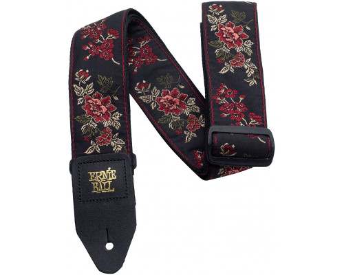 ERNIE BALL 4142 Jacquard Red Rose - Ремень для гитары