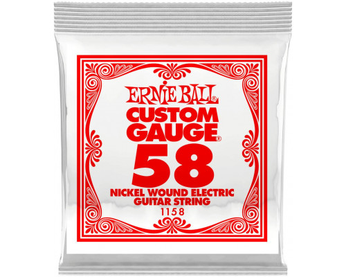 ERNIE BALL 1158 Nickel Wound .058 - Струна одиночная для электрогитары