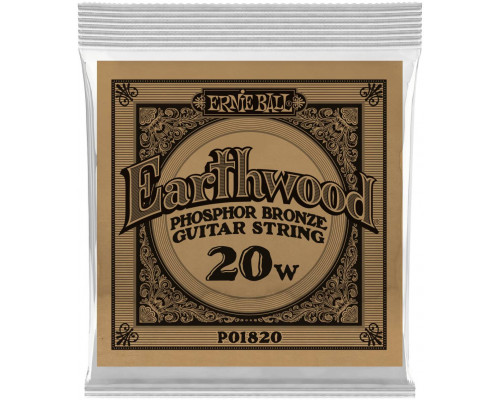 ERNIE BALL 1820 Earthwood Phosphor Bronze .020 - Струна одиночная для акустической гитары