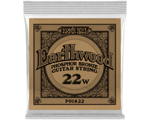 ERNIE BALL 1822 Earthwood Phosphor Bronze .022 - Струна одиночная для акустической гитары
