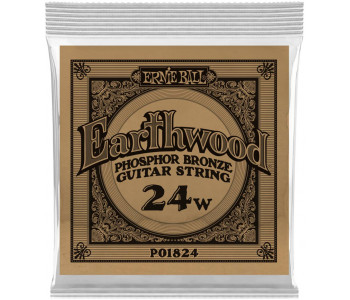 ERNIE BALL 1824 Earthwood Phosphor Bronze .024 - Струна одиночная для акустической гитары