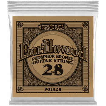ERNIE BALL 1828 Earthwood Phosphor Bronze .028 - Струна одиночная для акустической гитары