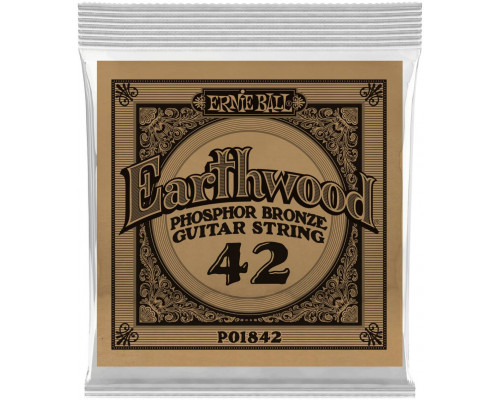 ERNIE BALL 1842 Earthwood Phosphor Bronze .042 - Струна одиночная для акустической гитары