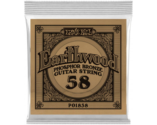 ERNIE BALL 1858 Earthwood Phosphor Bronze .058 - Струна одиночная для акустической гитары