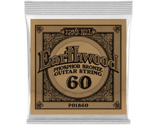 ERNIE BALL 1860 Earthwood Phosphor Bronze .060 - Струна одиночная для акустической гитары