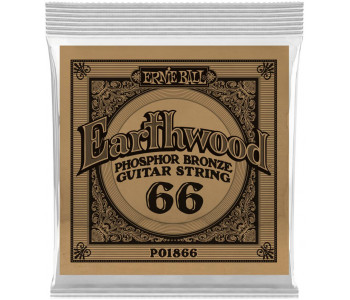 ERNIE BALL 1866 Earthwood Phosphor Bronze .066 - Струна одиночная для акустической гитары