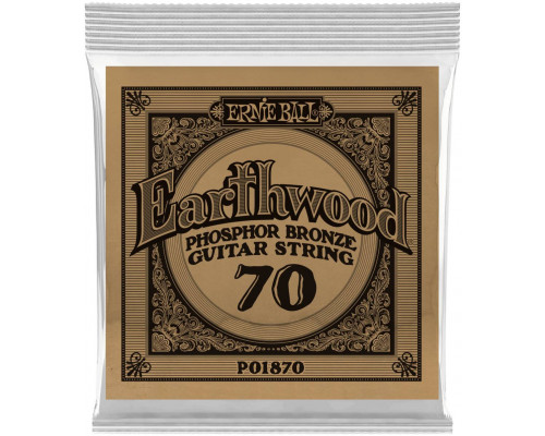 ERNIE BALL 1870 Earthwood Phosphor Bronze .070 - Струна одиночная для акустической гитары
