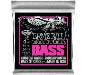 ERNIE BALL 3834 Coated Slinky Super 45-100 - Струны для бас-гитары
