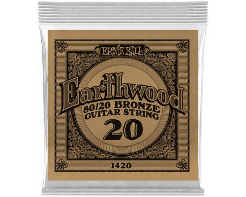 ERNIE BALL 1420 Earthwood 80/20 .020 - Струна одиночная для акустической гитары