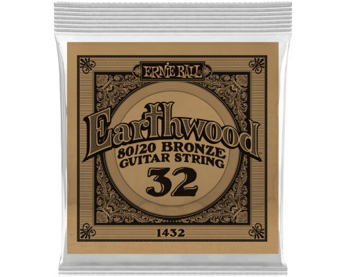 ERNIE BALL 1432 Earthwood 80/20 .032 - Струна одиночная для акустической гитары