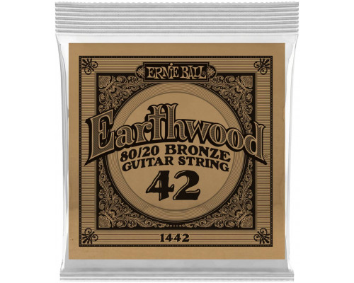ERNIE BALL 1442 Earthwood 80/20 .042 - Струна одиночная для акустической гитары