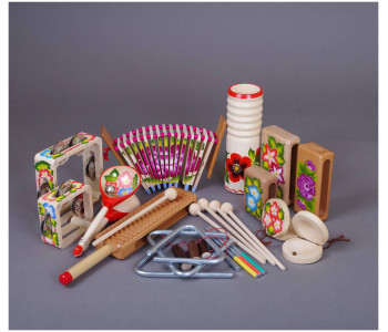 МАСТЕРСКАЯ СЕРЕБРОВА К2-КТ-03 «Ой, полным-полна моя коробочка» - Перкуссионный набор 13 предметов