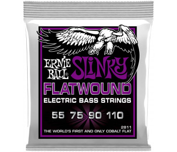 ERNIE BALL 2811 Flatwound Slinky Power 55-110 - Струны для бас-гитары
