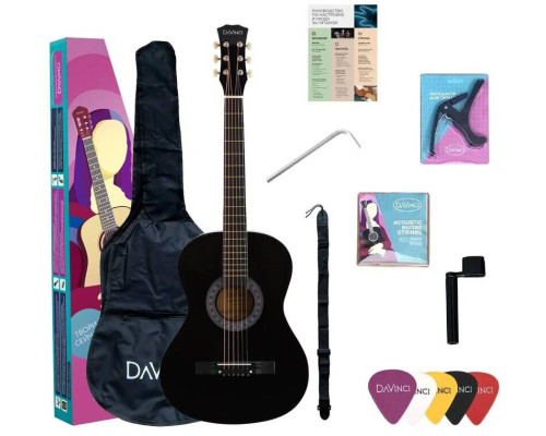 DAVINCI DF-50A BK PACK - Гитара акустическая в наборе
