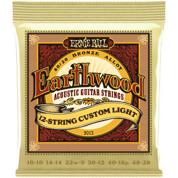 ERNIE BALL 2013 Earthwood 80/20 Bronze Custom Light 10-48 - Струны для акустической 12-струнной гитары