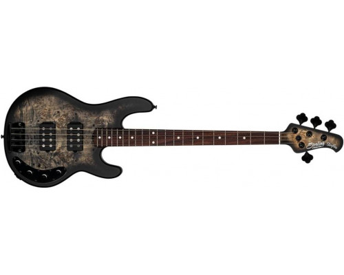 STERLING StingRay HH Poplar Burl Top Trans Black - Бас-гитара 4 струны