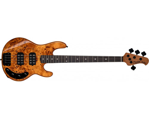STERLING StingRay HH Poplar Burl Top Amber - Бас-гитара 4 струны