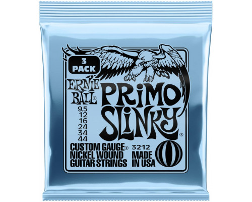 ERNIE BALL 3212 Nickel Slinky Primo 3 Pack 9.5-44 - Струны для электрогитары