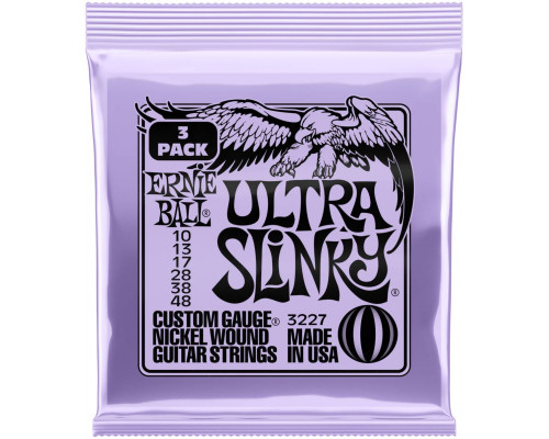 ERNIE BALL 3227 Nickel Slinky Ultra 3 Pack 10-48 - Струны для электрогитары