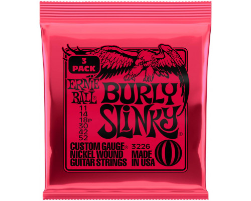 ERNIE BALL 3226 Nickel Slinky Burly 3 Pack 11-52 - Струны для электрогитары