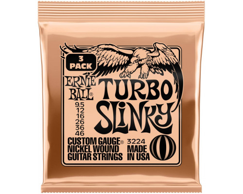 ERNIE BALL 3224 Nickel Slinky Turbo 3 Pack 9.5-46 - Струны для электрогитары