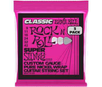 ERNIE BALL 3253 Pure Classic RnR Slinky Super 3 Pack 9-42 - Струны для электрогитары
