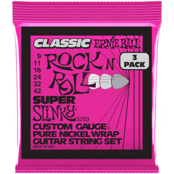 ERNIE BALL 3253 Pure Classic RnR Slinky Super 3 Pack 9-42 - Струны для электрогитары