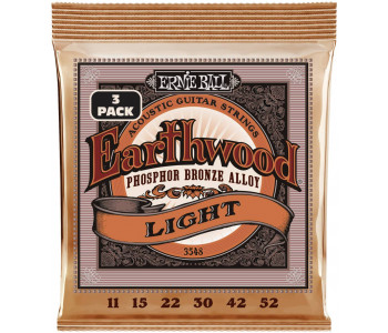 ERNIE BALL 3548 Earthwood Phosphor Bronze Light 3 Pack 11-52 - Струны для акустической гитары