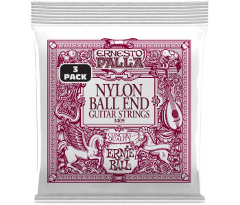 ERNIE BALL 3409 Ernesto Palla Black and Gold Ball End Nylon 3 Pack - Струны для классической гитары
