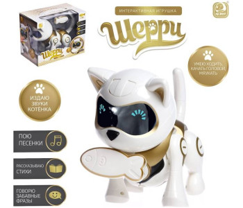 Робот «Шерри», русское озвучивание, световые и звуковые эффекты, цвет золотой кошка IQ BOT