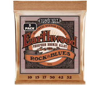 ERNIE BALL 3551 Earthwood Phosphor Bronze RandB 3 Pack 10-52 - Струны для акустической гитары