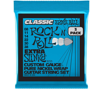 ERNIE BALL 3255 Pure Classic RnR Slinky Extra 3 Pack 8-38 - Струны для электрогитары