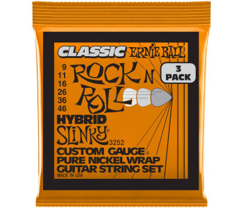 ERNIE BALL 3252 Pure Classic RnR Slinky Hybrid 3 Pack 9-46 - Струны для электрогитары