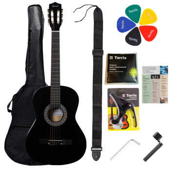 TERRIS TC-038 BK Starter Pack - Гитара классическая в наборе TERRIS TC-038 BK Starter Pack - Гитара классическая в наборе